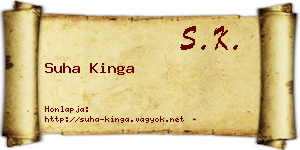 Suha Kinga névjegykártya